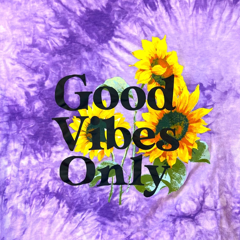 Good Vibes Purple Tie-Dye Cropped Tee - Picture 6 of 6